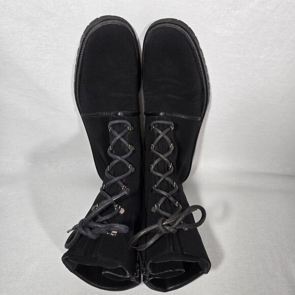STUART WEITZMAN Eclectic Grandpa BLACK Nylon Upper Combat Boots Women Size 7.5B - Picture 7 of 17